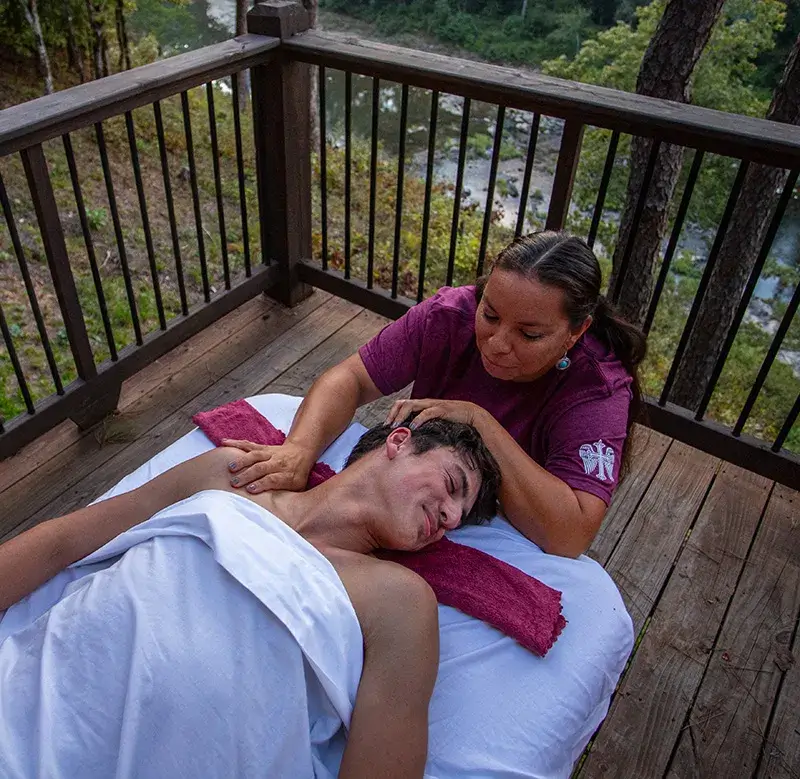 A man getting a professional Swedish massage